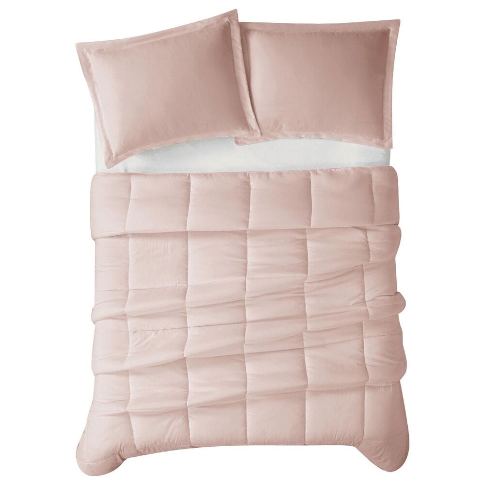 Pem America Cannon Solid 3-Piece Full/Queen Comforter Set in Blush, , large