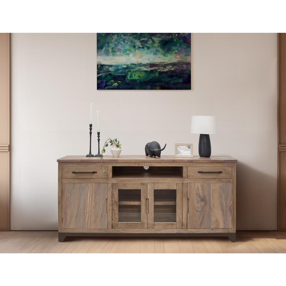 Fallridge Natural Parota 70&quot; TV Stand in Natural Tone, , large