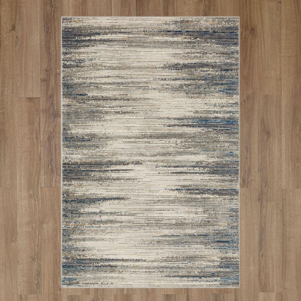 Karastan Cleo Bell Place 5&#39;3&quot; x 8&#39; Light Grey Area Rug, , large
