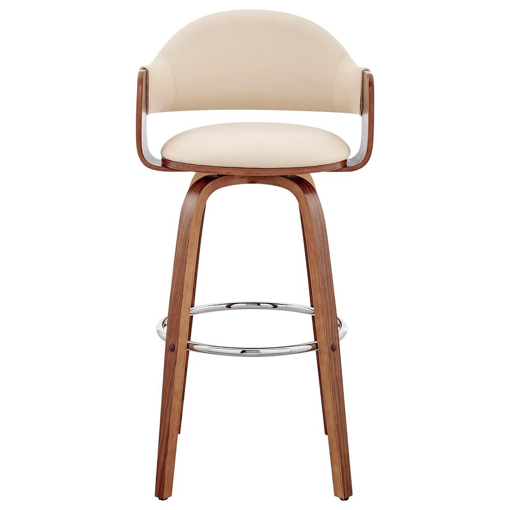 Blue River Daxton 30&quot; Swivel Barstool in Cream and Walnut, , large