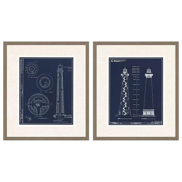 Paragon Lighthouse I 29" x 25" Wall Art in Blue (Set of 2), , large