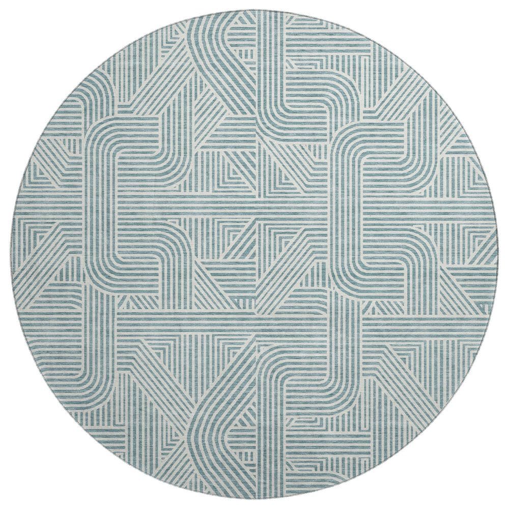 Dalyn Rug Company The Reserve TR14 Teal 8" Round Indoor/Outdoor Area Rug, , large
