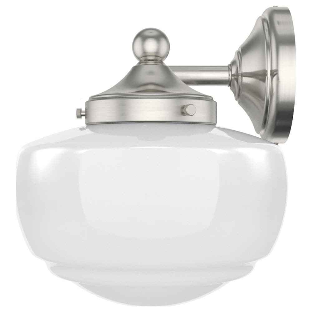 Hunter Saddle Creek 3-Light Vanity with White Shade in Brushed Nickel, , large