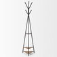 Mercana Everett Coat Rack with 2 Triangular Wooden Shelves in Matte Black, , large