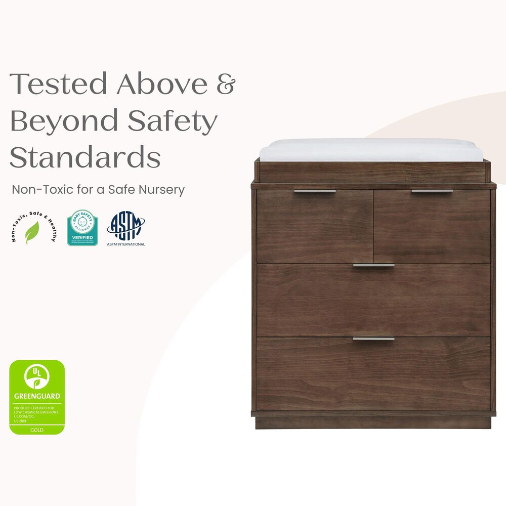 Delta Children Forever 4-Drawer Dresser with Changing Top in Teak Brown, , large