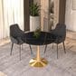 Leisuremod Leisuremod Bristol 31 round dining table Gold base with Black Sintered stone Top, , large
