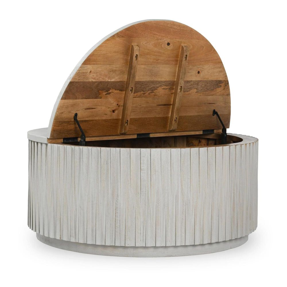 Classic Home Mrytle Round Lift-Top Coffee Table in Mango Wood, , large
