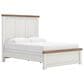 Ashley Rustic Queen Panel Bed in White and Brown, , large