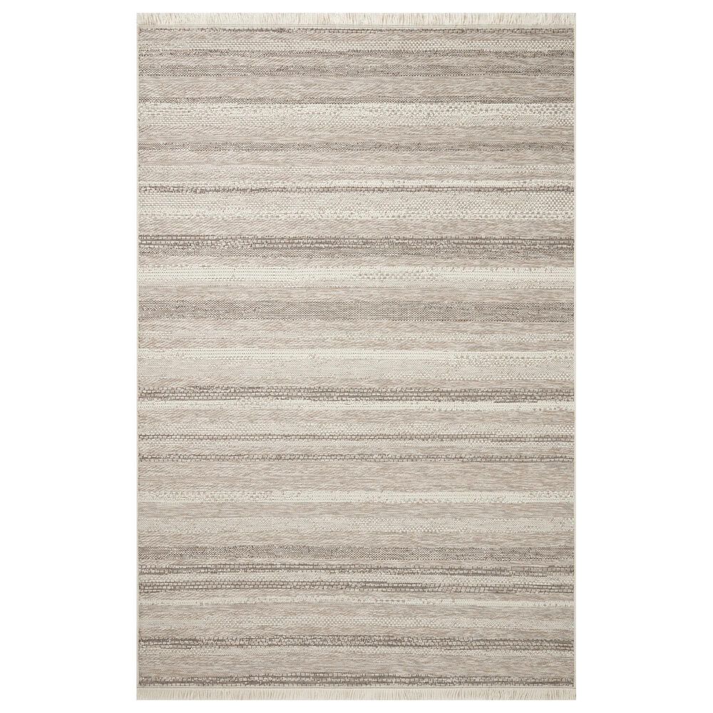 Amber Lewis x Loloi Malibu MAB-02 2"3" x 3"9" Ivory and Dove Indoor/Outdoor Area Rug, , large