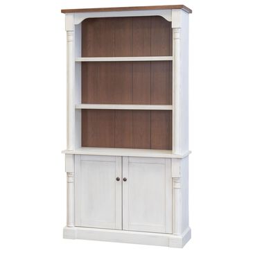 Wycliff Bay Durham 3-Shelf Adjustable Bookcase in Weathered White and Cherry, , large
