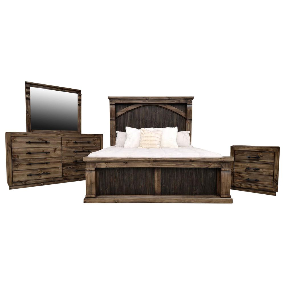 Woodland & Co Regal 4 Piece King Bedroom Set in Brown, , large