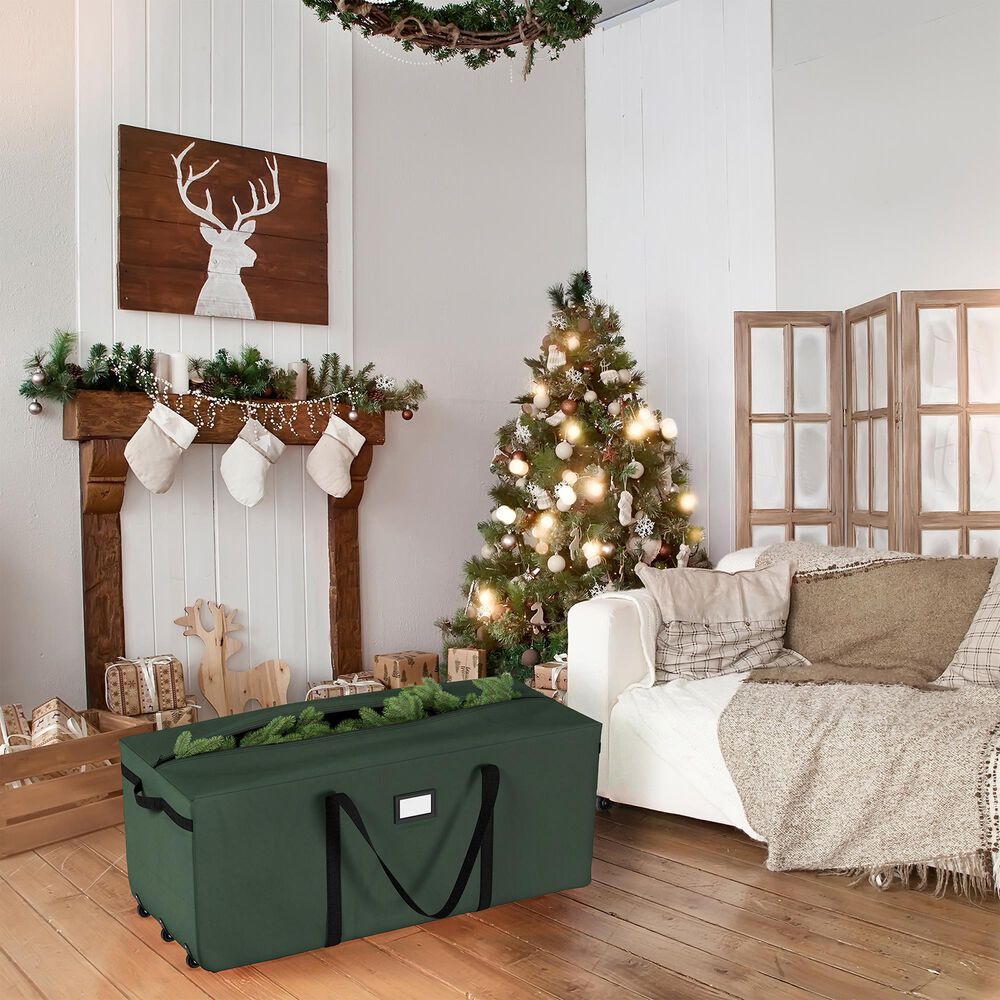 Timberlake 9&#39; Rolling Christmas Tree Storage Bag in Green, , large