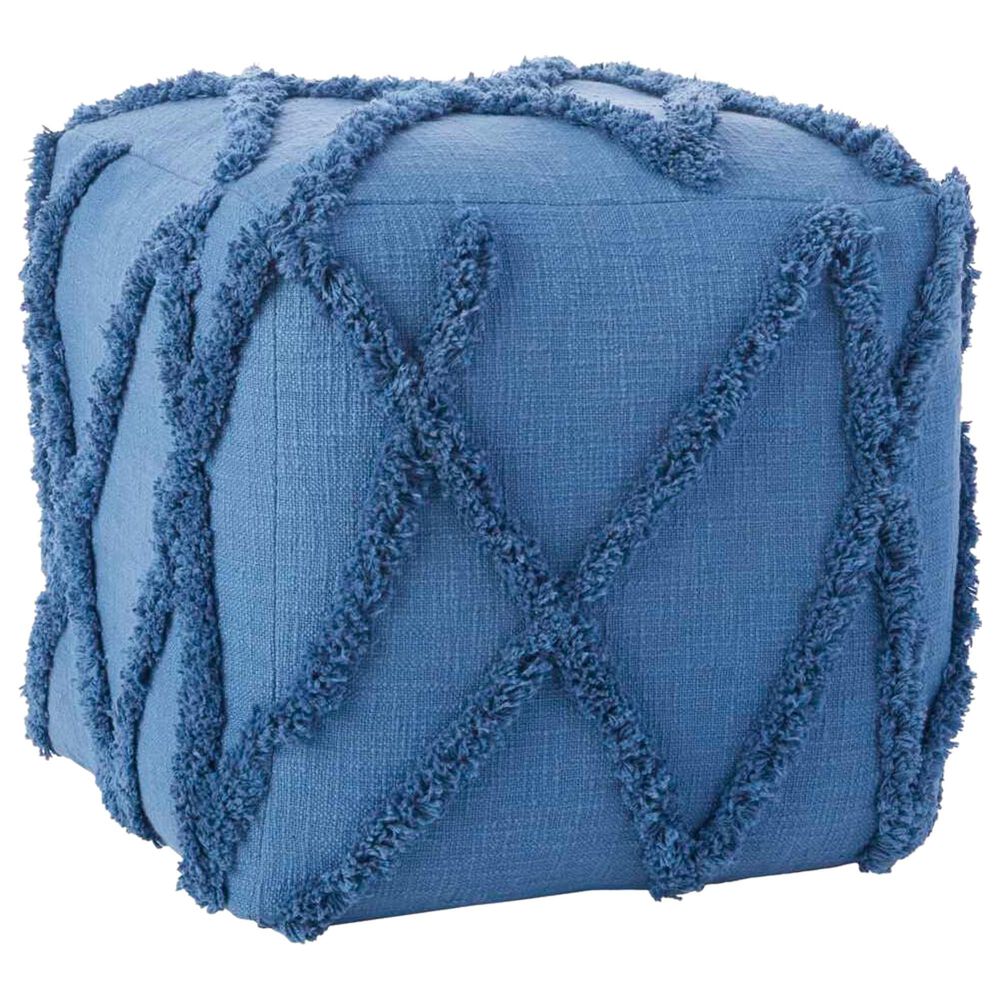 Nourison Life Styles Pouf in Blue, , large