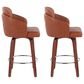 LumiSource Dahlia Swivel Counter Stool with Camel Upholstery in Walnut and Chrome (Set of 2), , large