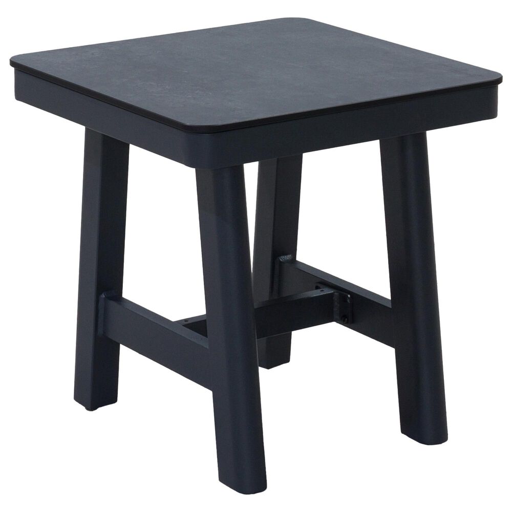 GatherCraft Cyrus Patio Rectangular End Table in Black, , large
