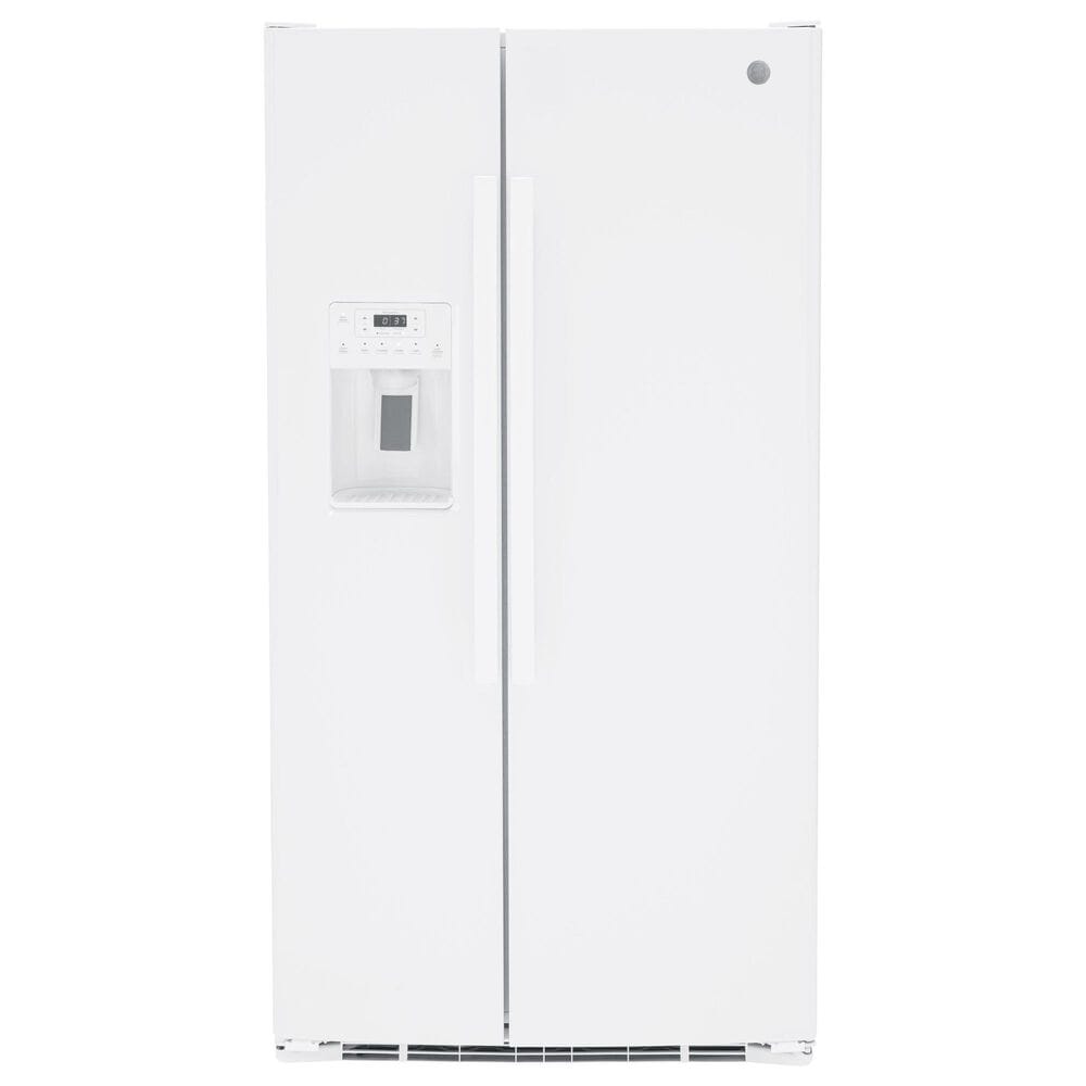 GE Appliances 25.3 Cu. Ft. Side by Side Refrigerator with External Dispenser in White, , large