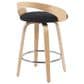 Armen Living Sonia Swivel Counter Height Stool with Black Upholstery in Oak, , large