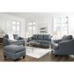 Ashley Genoa Ottoman in Steel, , large