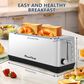 HOMLUX 4-Slice Toaster with 6 Browning Settings in Silver, , large