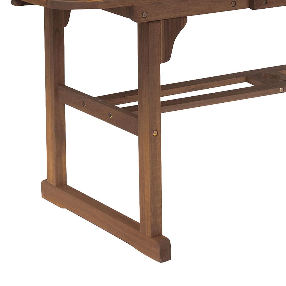 Walker Edison Acacia Wood Patio Butterfly Dining Table in Dark Brown, , large