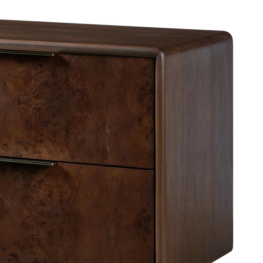 Alder &amp; Tweed Calder 2 Drawer Nightstand in Mocha Burl, , large