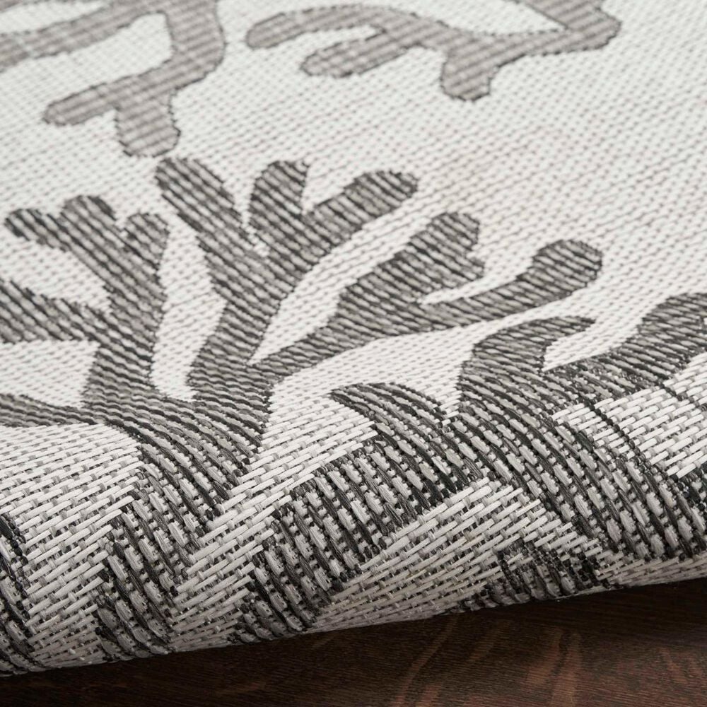 Nourison Garden Oasis Nautical Grey 5&#39; x 7&#39; Indoor/Outdoor Area Rug, , large
