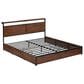 HOMLUX King 4-Drawer Storage Bed with LED Headboard and Charging Station in Rustic Brown, , large
