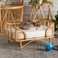 Baxton Studio Malino Rattan Pet Bed with Cushion in Natural Brown, , large