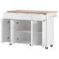 HOMLUX 56" Kitchen Island with Drop Leaf in White, , large