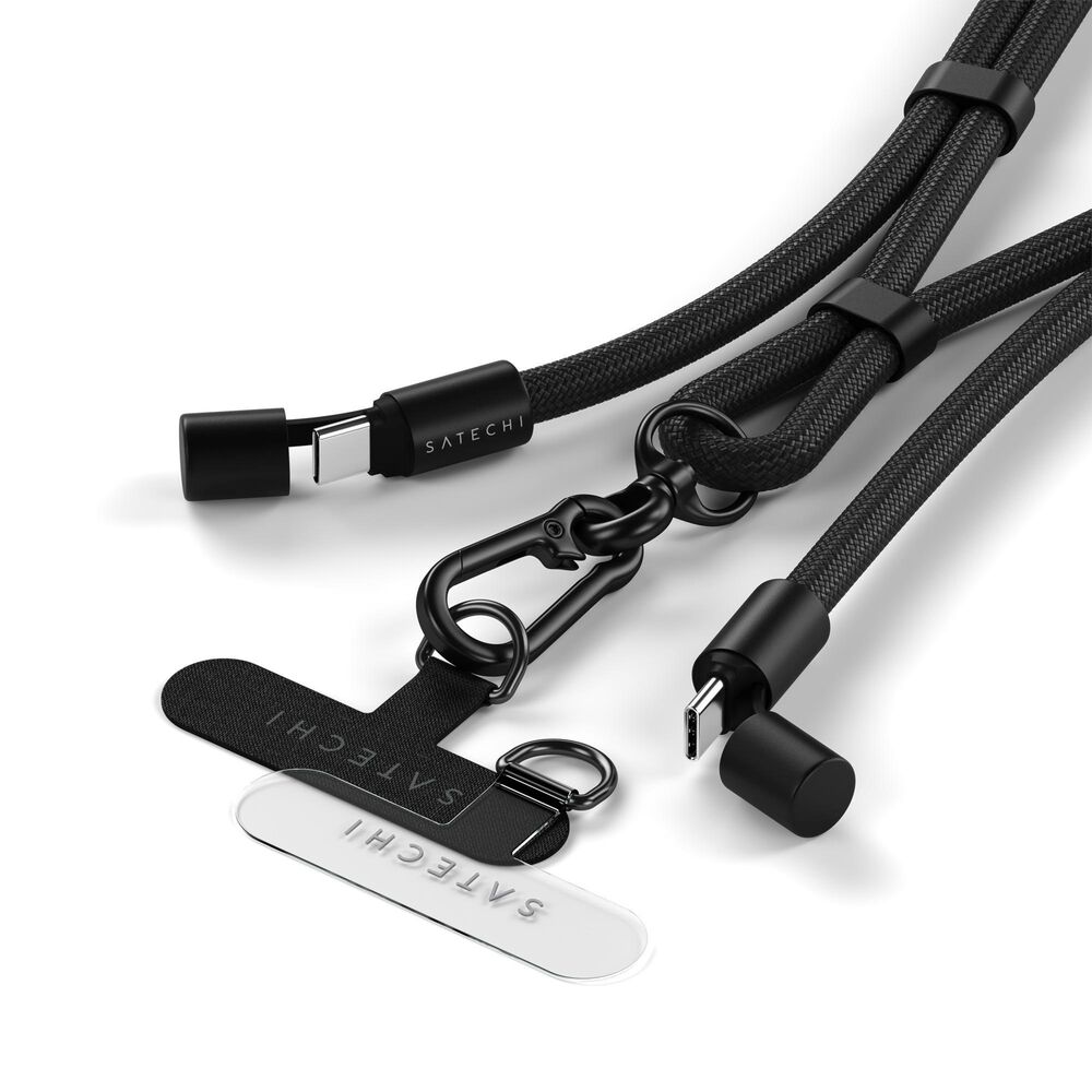 Satechi Onthego Crossbody USB-C Lanyard Cable in Black, , large