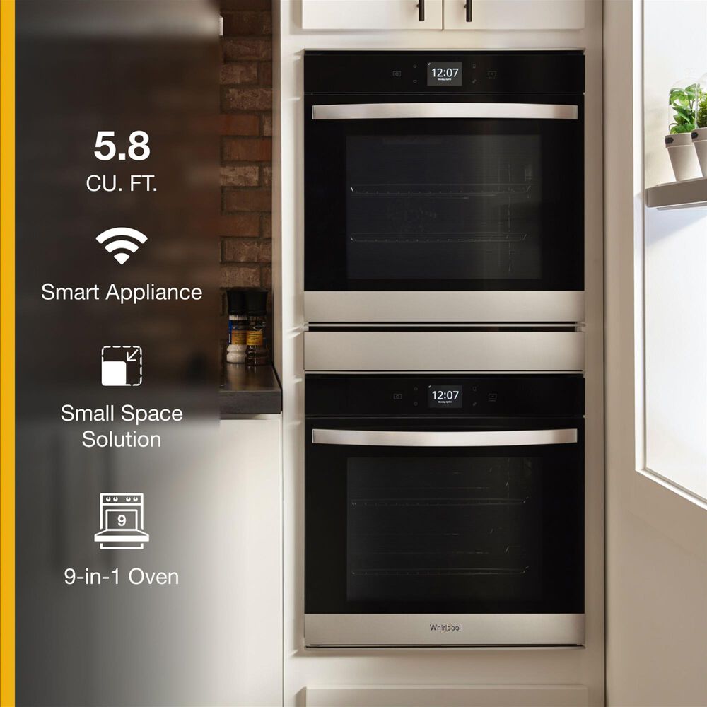 Whirlpool 24&quot; Double Electric Wall Oven with Convection in Fingerprint Resistant Stainless Steel, , large