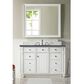 James Martin Vanities Bristol 48" Single Bathroom Vanity in Bright White with 3 cm Charcoal Soapstone Quartz Top and Rectangular Sink, , large