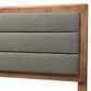 Baxton Studio Dexter King Panel Headboard with Dark Grey Fabric in Walnut Brown, , large