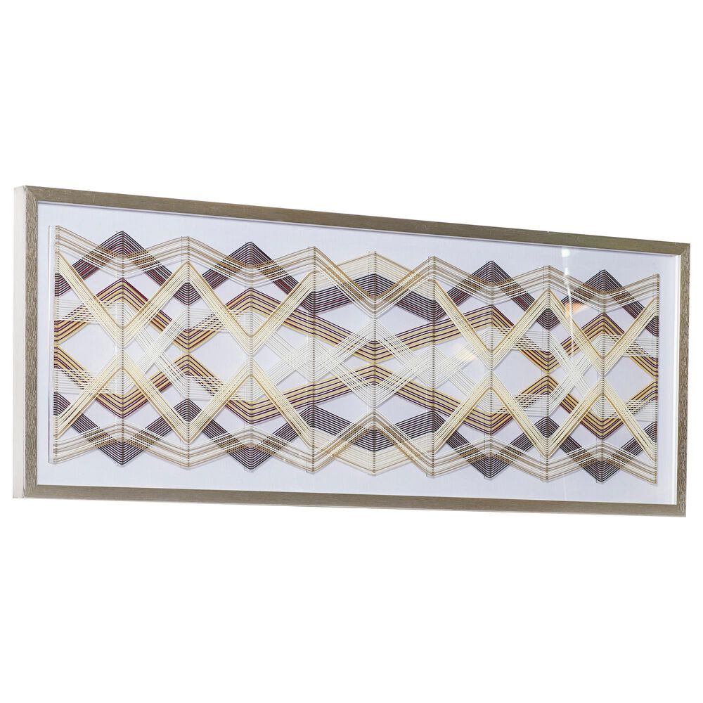 Maple and Jade 22" x 60" Wall Decor in Silver, Black, White Yellow and Tan, , large