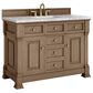 James Martin Vanities Brookfield 48" Single Bathroom Vanity in Pecan with 3 cm Carrara White Marble Top and Rectangular Sink, , large