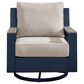 Ashley East Beach Patio Swivel Glider Chair with Cushion in Navy Blue and Driftwood, , large