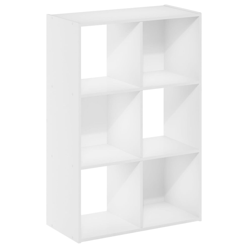 HOMLUX 6-Cube Cubic Storage Organizer Bookcase in White, , large