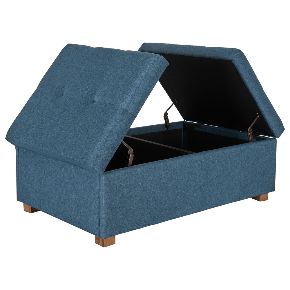 CorLiving Yves Storage Ottoman Bench in Blue, , large