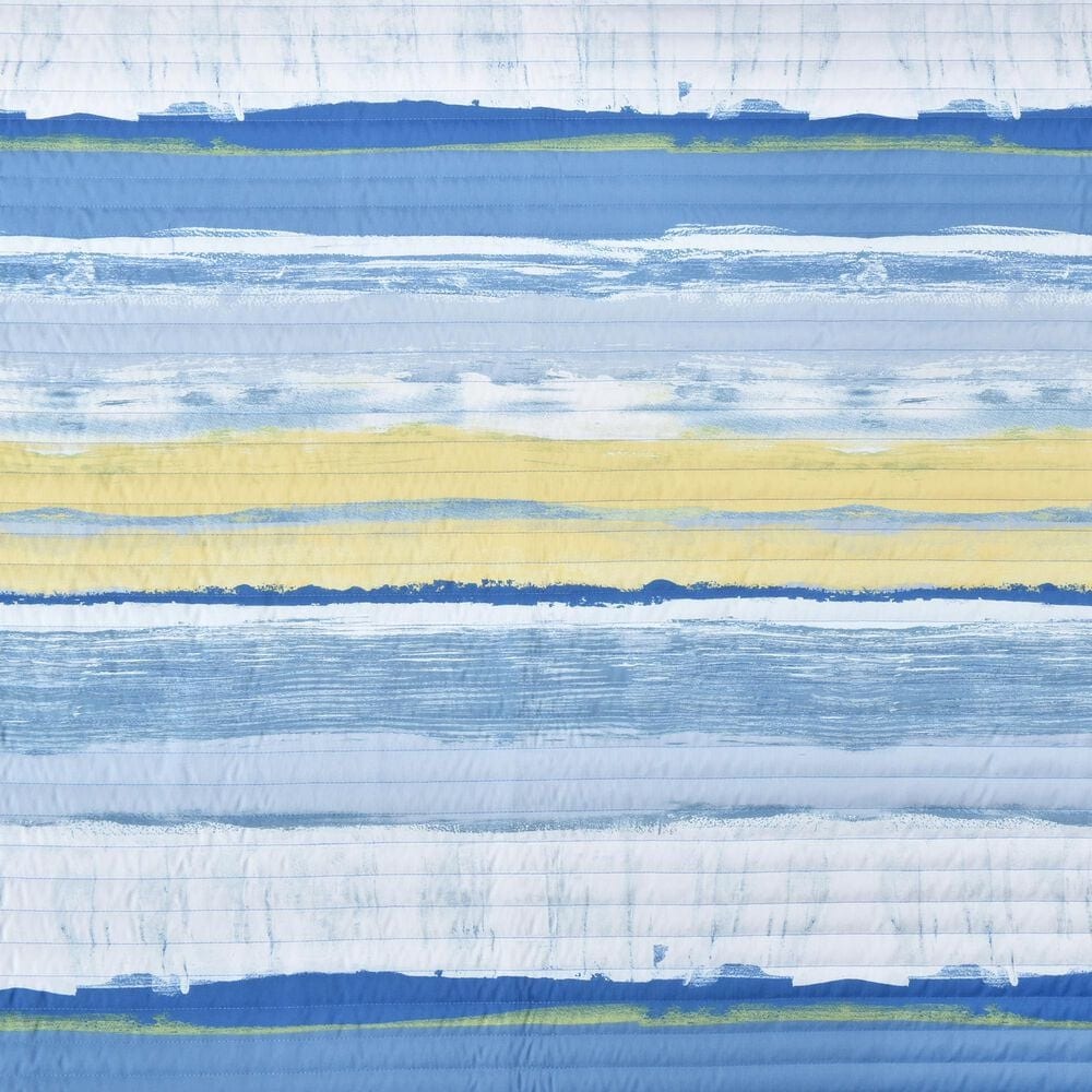 J. Queen New York Seashore 3-Piece Full/Queen Quilt Set in Blue, White and Yellow, , large
