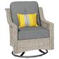 HOMLUX 3-Piece Outdoor Swivel Rocking Chair Set and Side Table in Dark Gray, , large