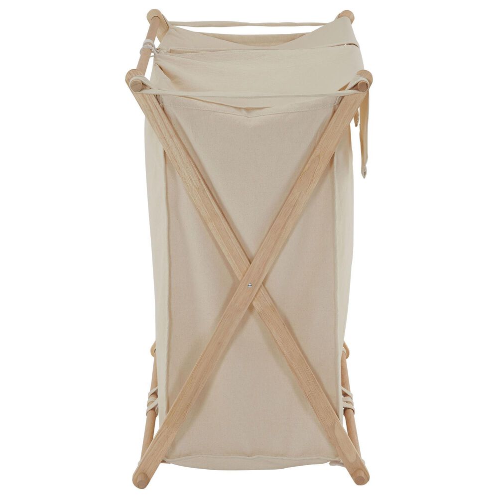 Household Essentials Collapsible Double X-Frame Laundry Hamper Sorter with Poly-Cotton Bags in Natural, , large