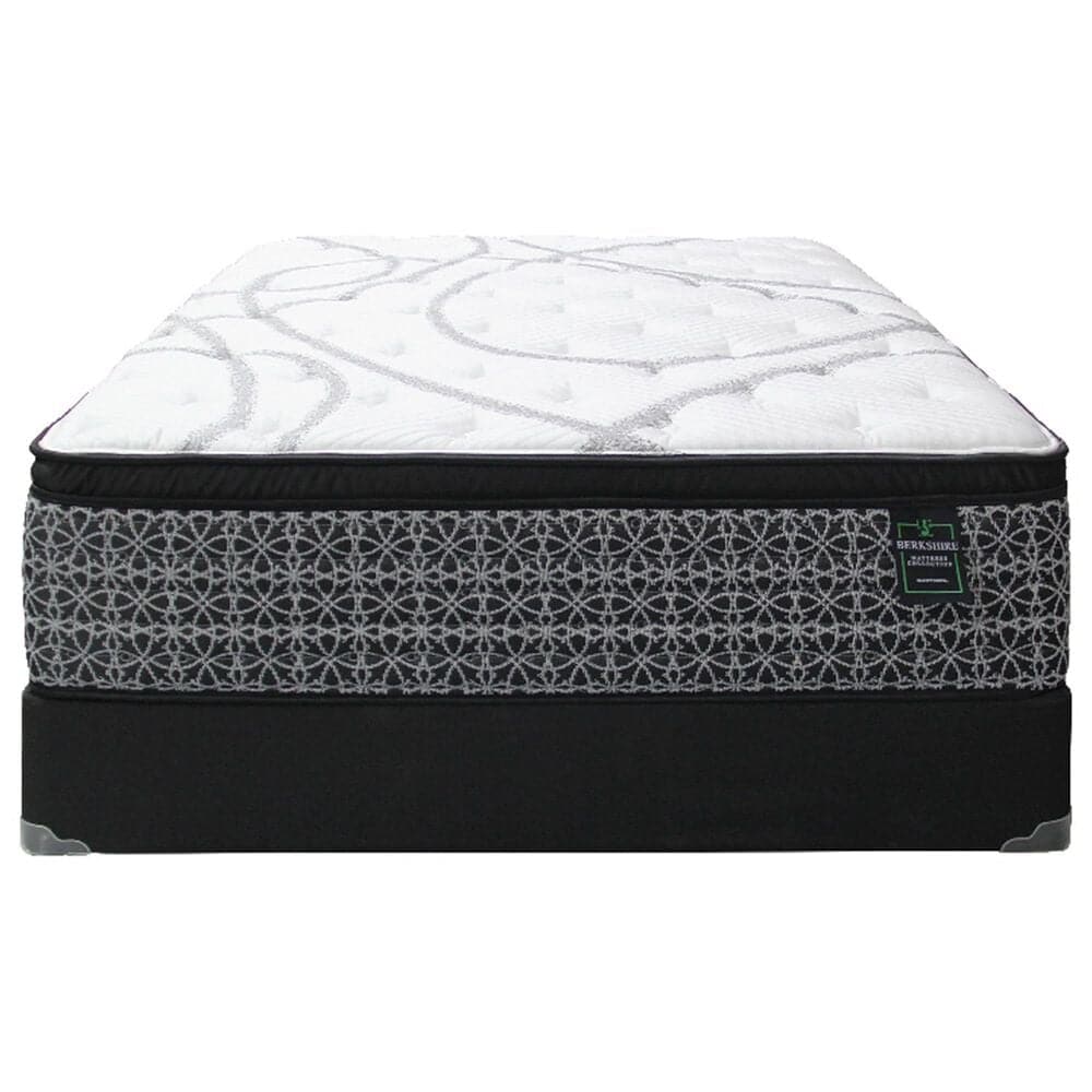Sleeptronic Berkshire Warren Medium Euro Pillow Top Twin Mattress with Low Profile Box Spring, , large