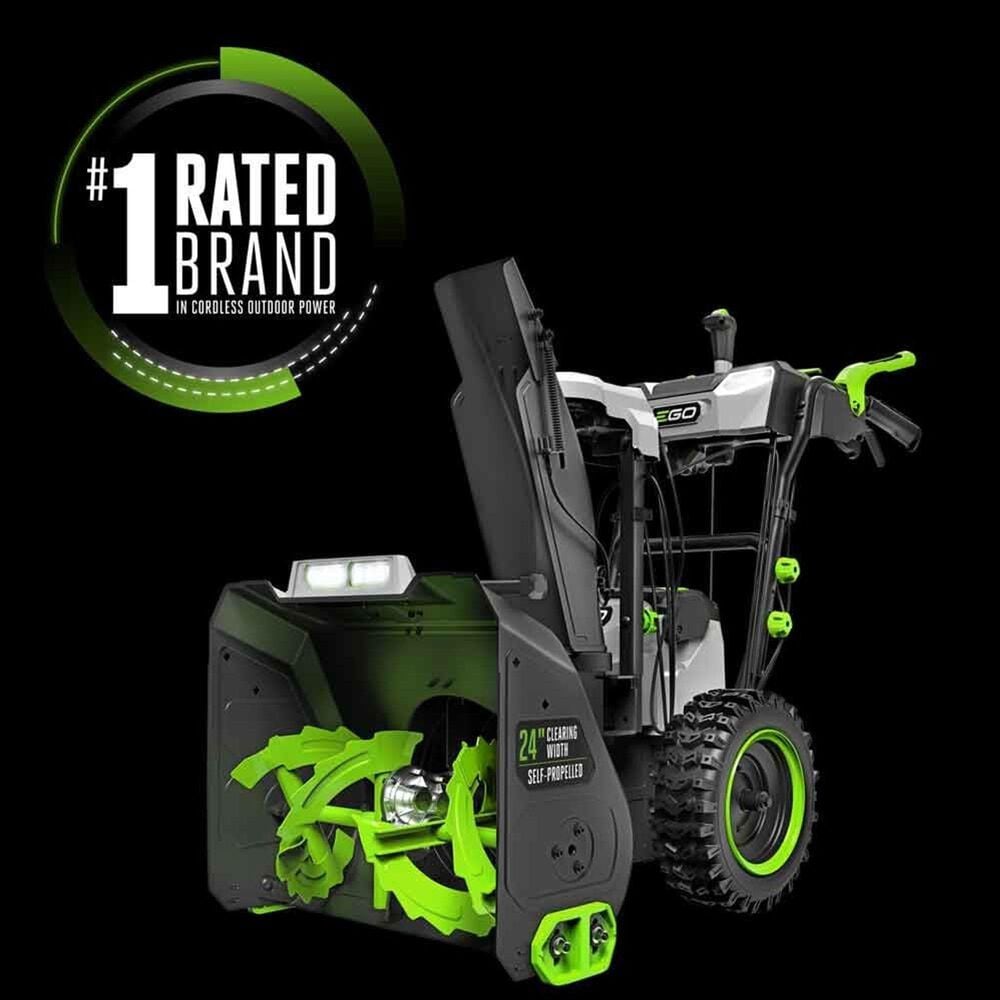 EGO 24&quot; Self-Propelled 2-Stage XP Snow Blower in Gray, &#40;2&#41; 10.0Ah Batteries and Dual Port Charger Included, , large