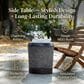 Hearth and Haven Outdoor Side Table with Braided Cord Design and Vintage Trim in Dark Brown, , large