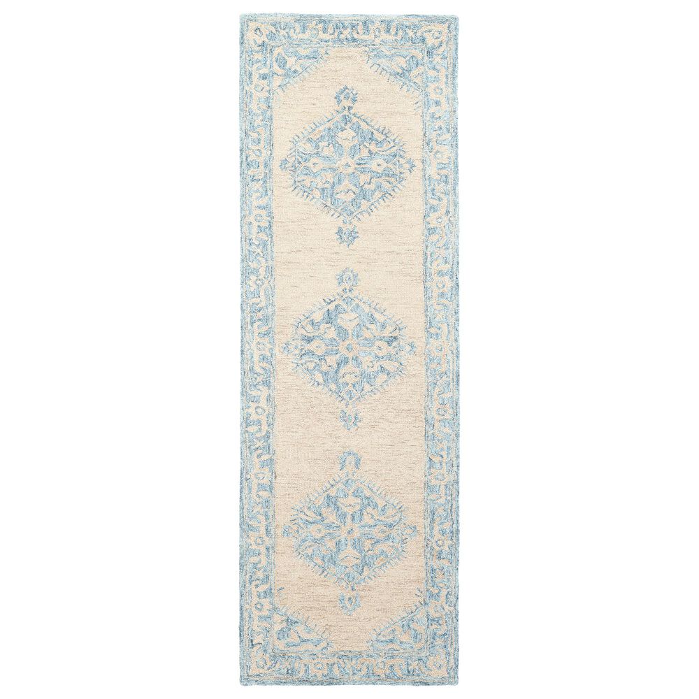 Surya Granada GND-2306 2'6" x 8' Pale Blue, Beige and Sky Blue Scatter Rug, , large