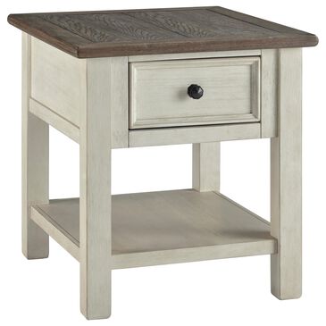 Signature Design by Ashley Bolanburg End Table in Weathered Oak and Antique White, , large