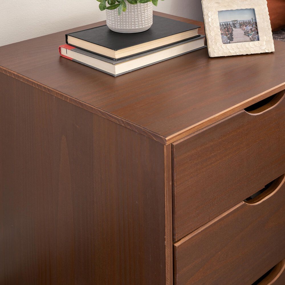 Linon Home Decor Polly 3-Drawer Nightstand in Walnut, , large