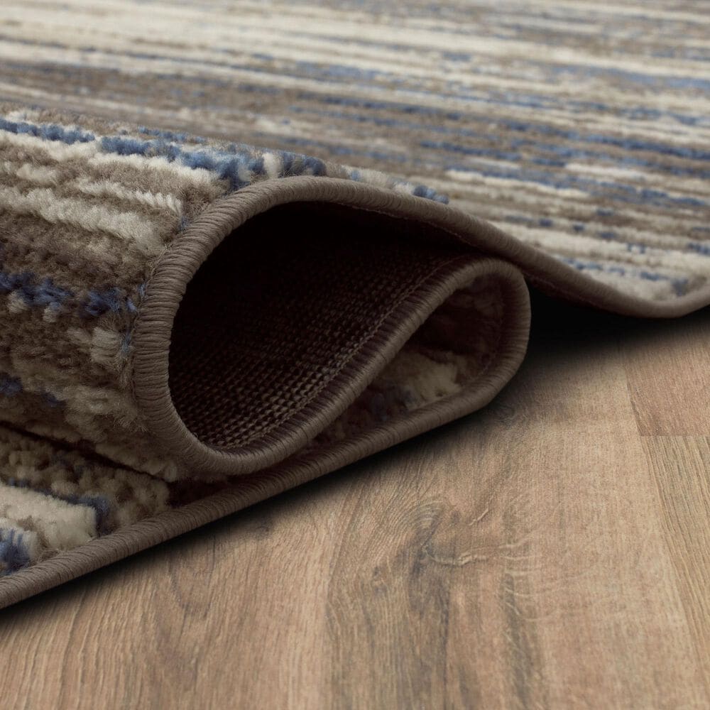 Karastan Cleo R1075 5&#39; 3&quot; X 8&#39; Grey Dark Blue Area Rug, , large