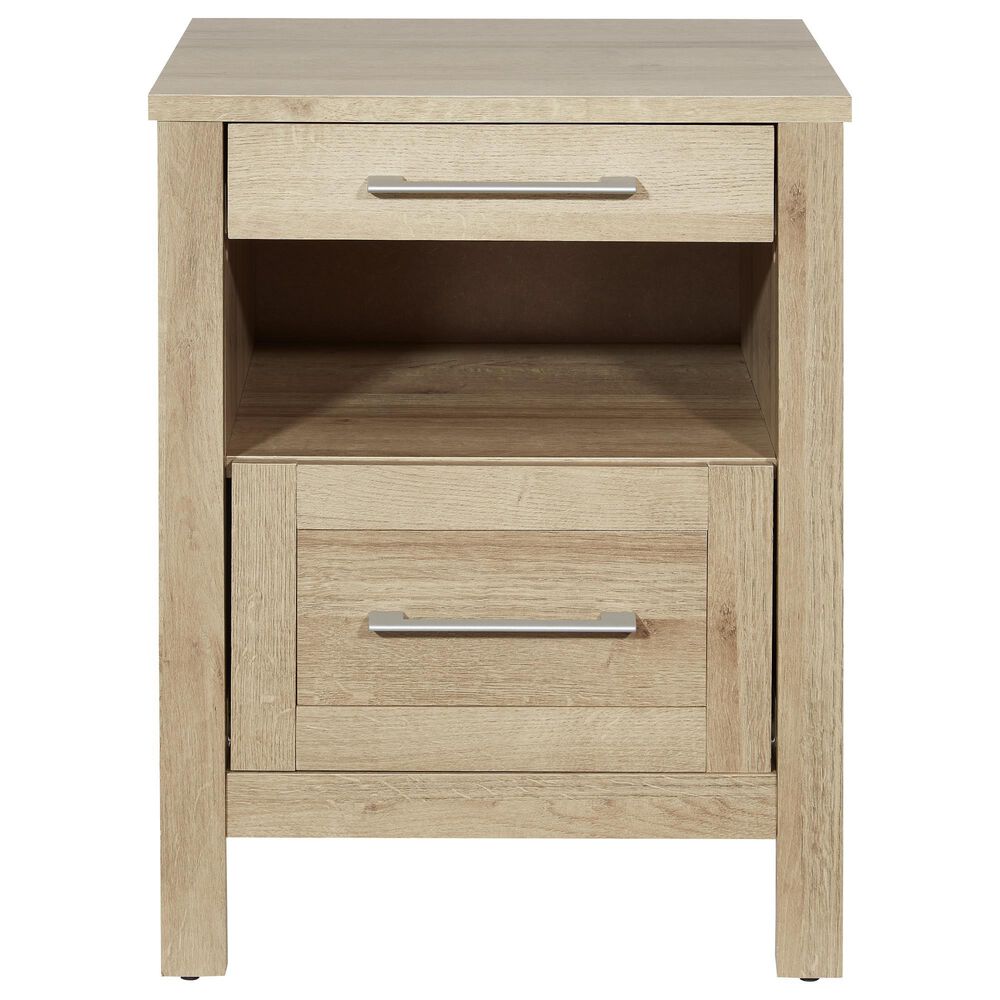 Valor Living Stonebrook 1-Drawer Nightstand with 2 USB Ports in Canyon Oak, , large