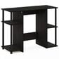 HOMLUX 38" Computer Desk with Dual Open Side Shelves in Espresso and Black, , large